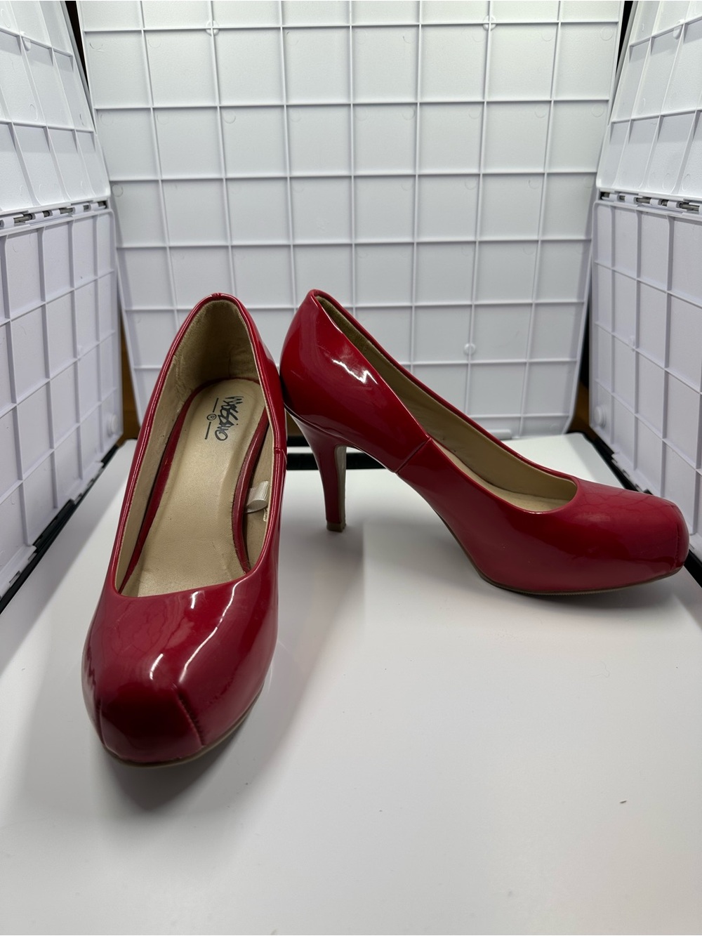 Mossimo Supply Co. Red Patent Mid Heel Pumps